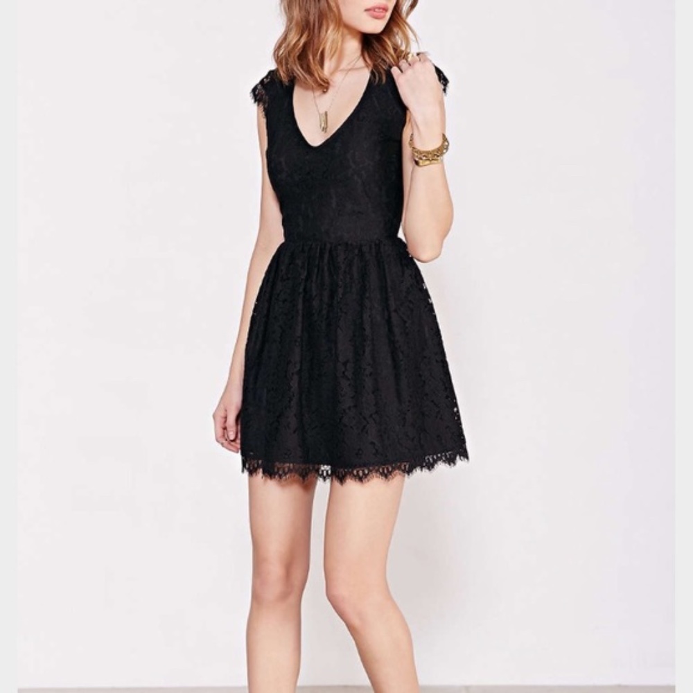 Kimchi Blue Black Lace Skater Dress